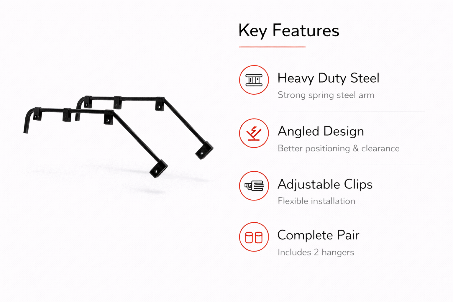 (1) PAIR OF BLACK ANGLED MUD FLAP HANGER 30" HEAVY DUTY STEEL SET SEMI TRUCK