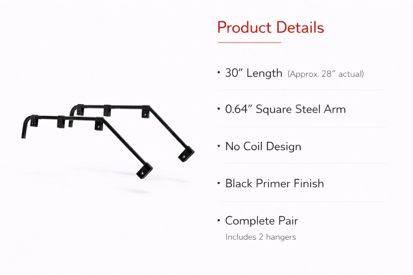 (1) PAIR OF BLACK ANGLED MUD FLAP HANGER 30" HEAVY DUTY STEEL SET SEMI TRUCK