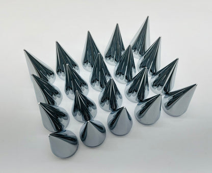 20 Pack 33MM X 4-1/2” CHROME PLASTIC X SPIKE NUT COVER - THREAD-ON