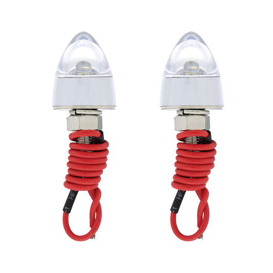 (2) White LED Chrome Bullet Style License Accent Lights