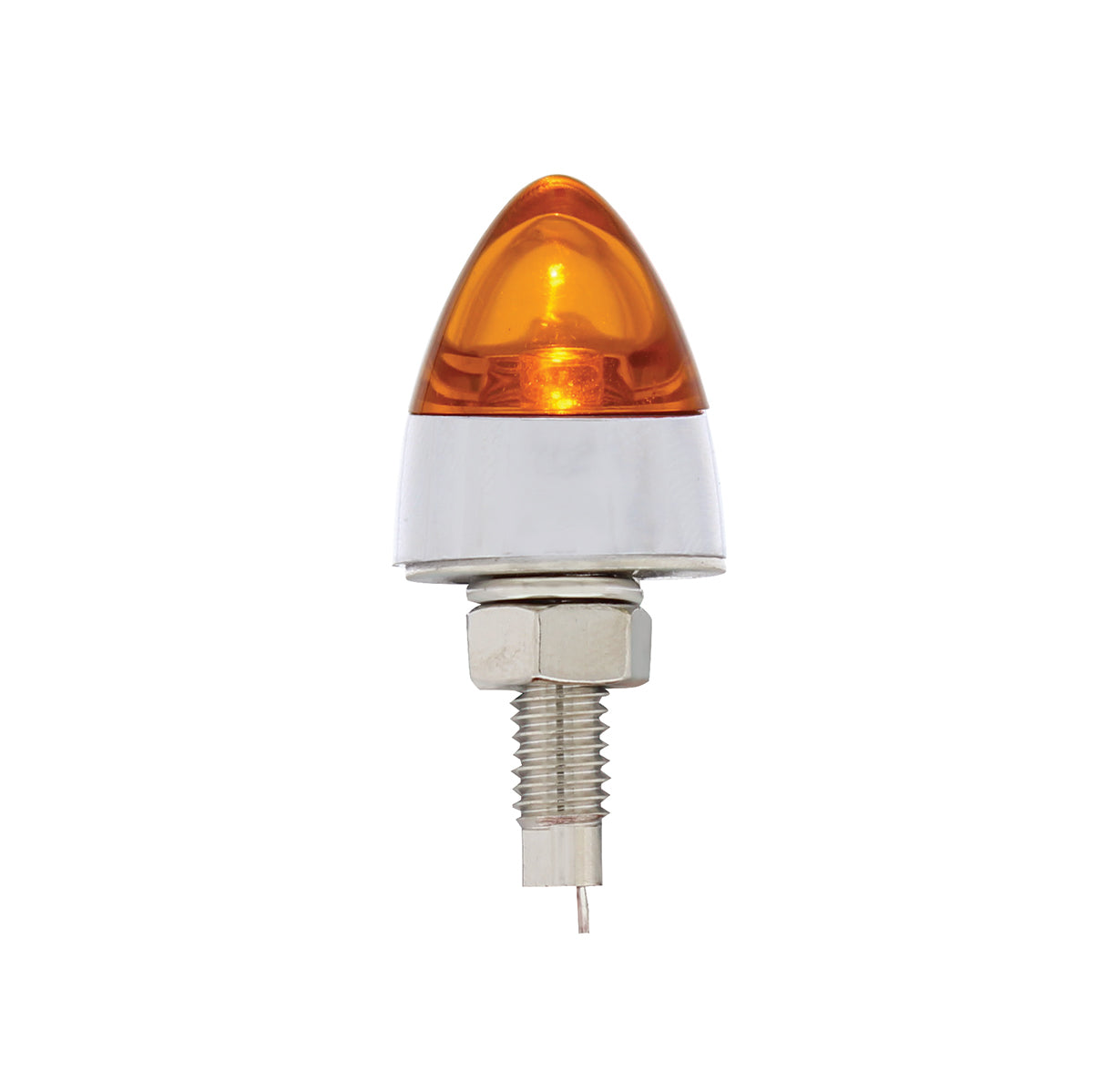 (2) Amber LED Chrome Bullet Style License Accent Lights