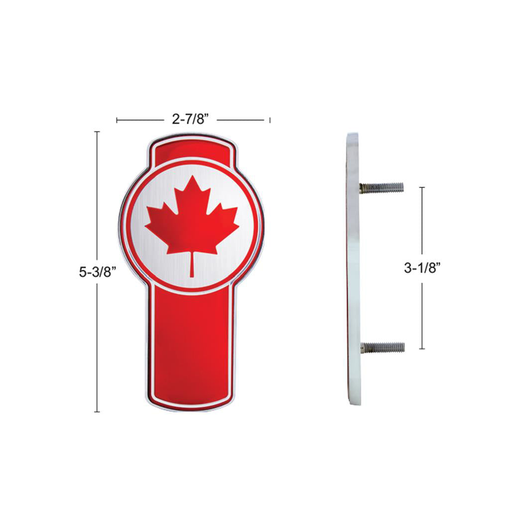 Chrome Die Cast Canada Flag Emblem  Fits Kenworth T680 & T880