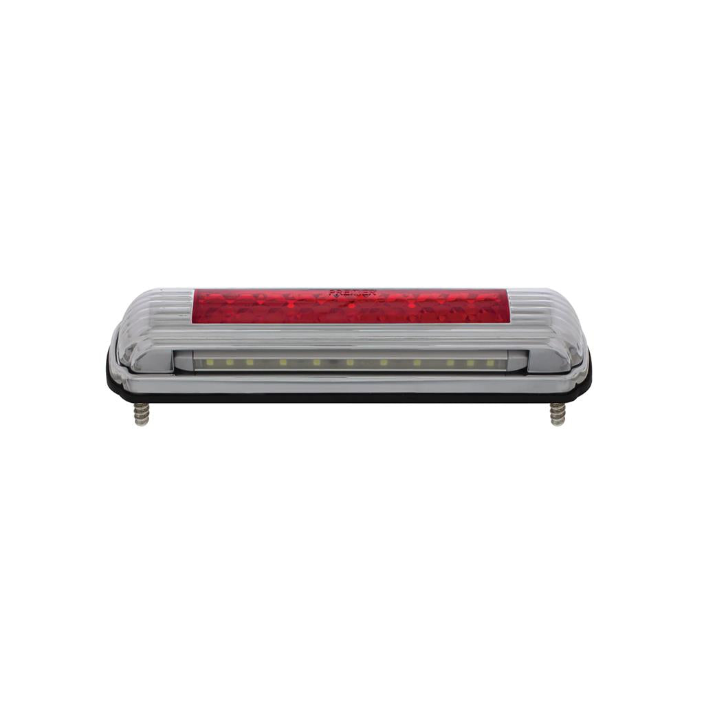 Heavy Duty Chrome License Plate Light W/Red LED 3rd Brake Light Truck Trailer RV