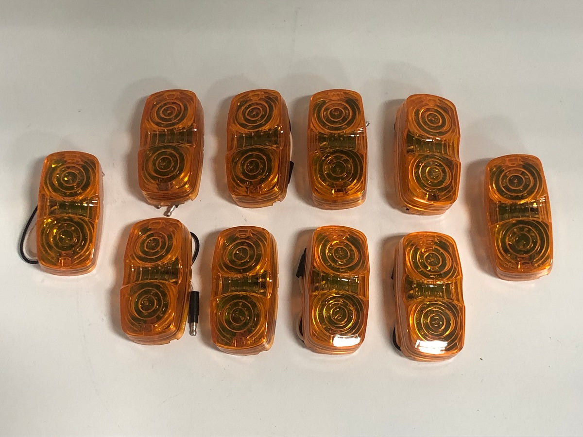 (10) - 4"x2" Amber 13 LED Double Bullseye Side Marker Clearence Lights