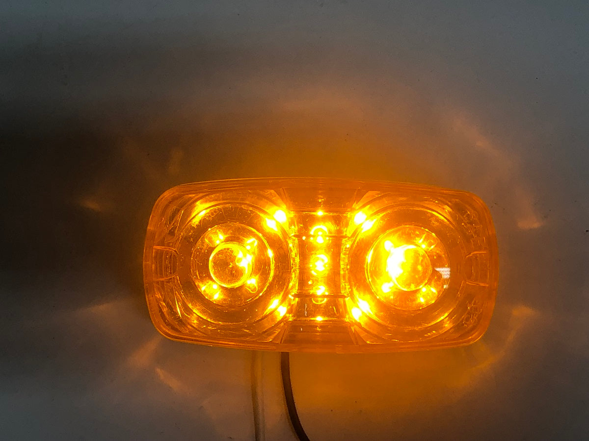 (10) - 4"x2" Amber 13 LED Double Bullseye Side Marker Clearence Lights
