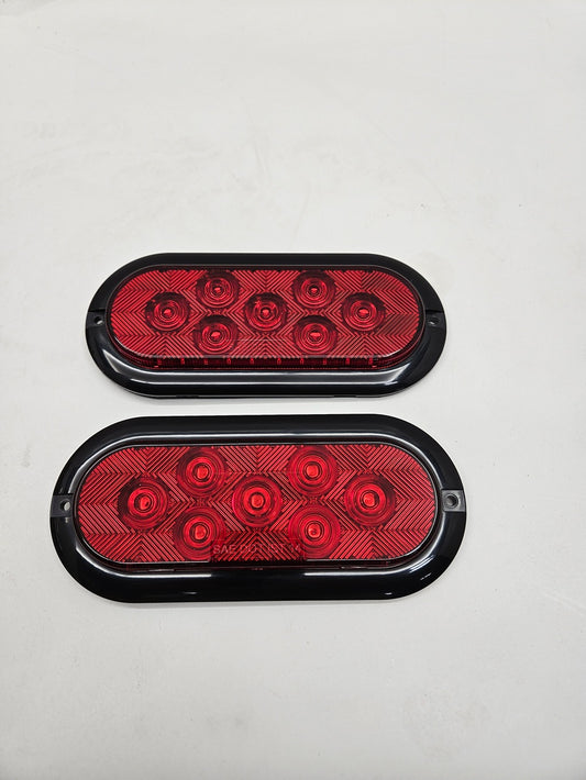 Oval Surface Mount LED Stop /Turn/ Tail Lights Low Profile Truck Trailer Camper