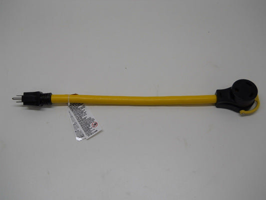 30A Female To 15A Male 18" Pigtail RV Camper Motor Home Dog Bone Adapter Cord
