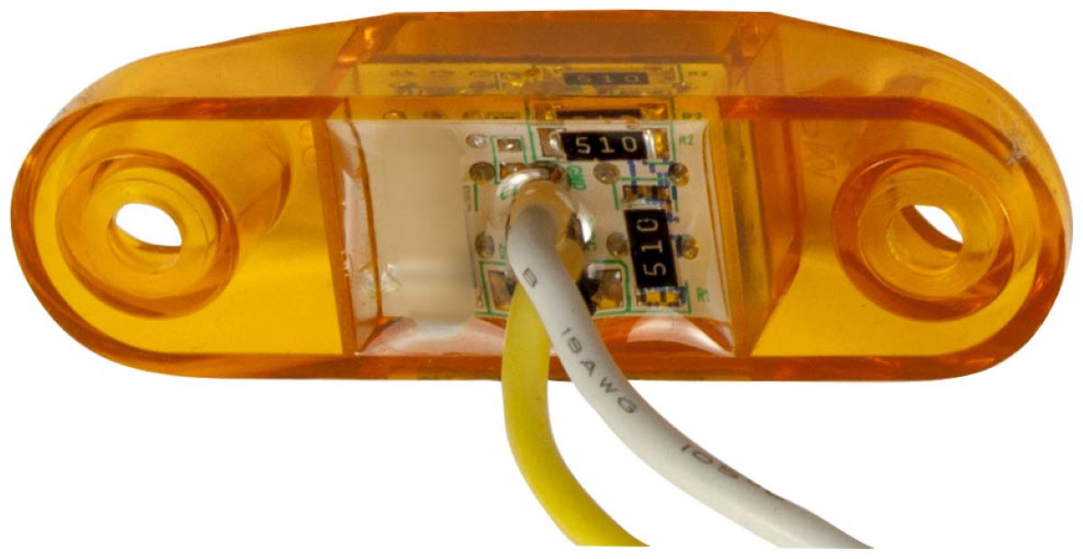 Amber LED 2.5" Clearance Side Marker Lights W/Rubber Mounting Pad