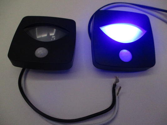 (2) Blue LED Motion Sensor Detector RV Trailer 12V Accent Courtesy Step Lights