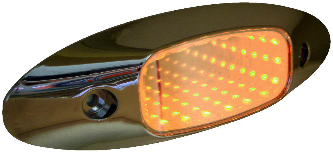 Amber LED Truck Trailer Marker Clearance Light W/3D Tunnel Affect When On.