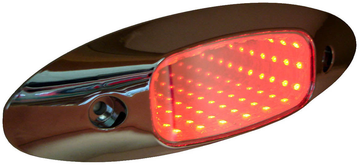 Red LED Truck Trailer Marker Clearance Light W/3D Tunnel Affect When On.