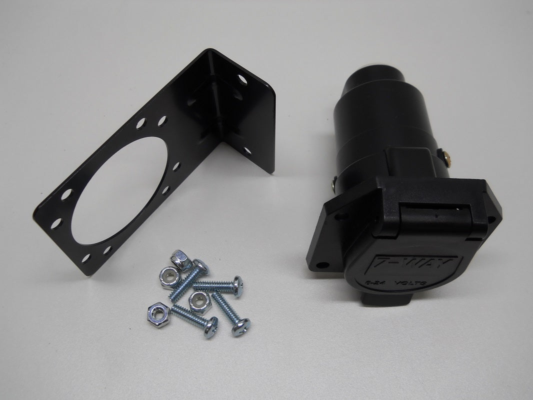 7 Way Flat Pin Socket Mounting Kit For Truck Trailer Camper Hitch Light Wiring