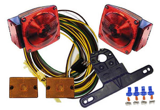 Incandescent Under 80" Trailer Marker Stop Brake Turn Tail Light Kit / Wiring