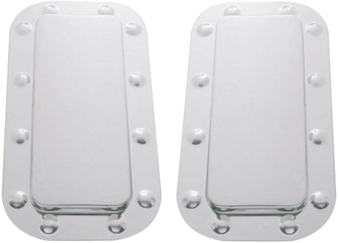 Set of 2 Peterbilt Stainless Steel Vent Door Cover and Dimpled Trim Set