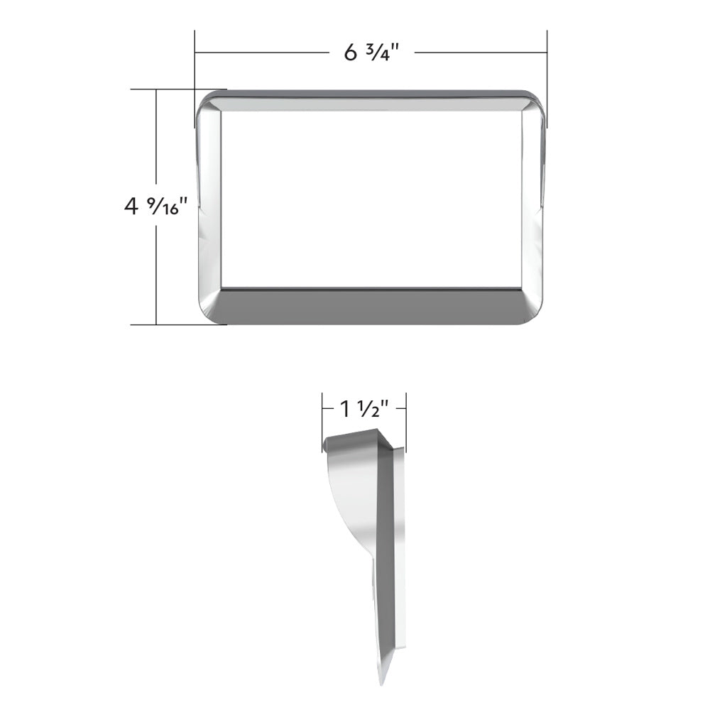 Chrome Plastic 7" Navigation Screen Bezel Fits Peterbilt 579 2012-2021