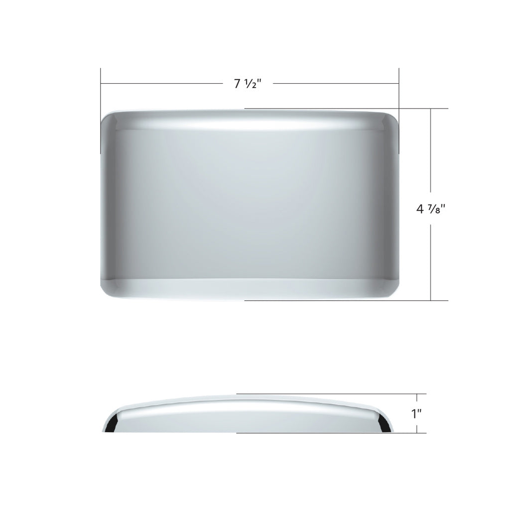 One Pair of Stainless-Steel Rectangular Horn Covers. 4-5/8" x 7-3/8"