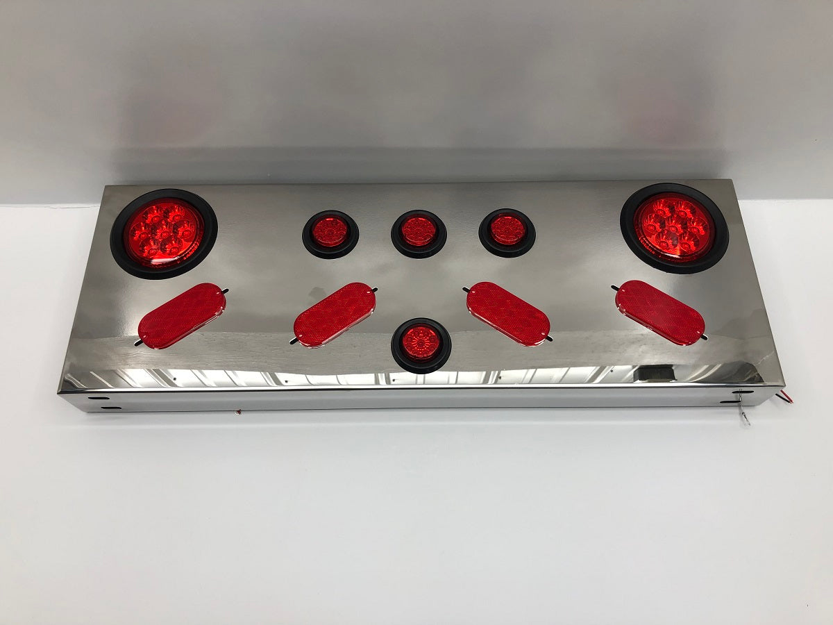 34" Stainless Steel Center Panel. 2-4" Round 7 LED Turn 4-2" Round 9 LED Marker