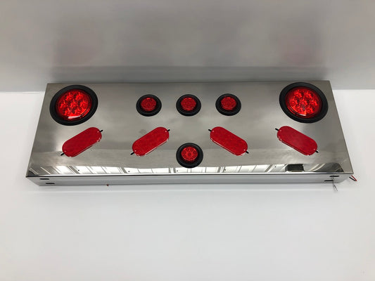 34" Stainless Steel Center Panel. 2-4" Round 7 LED Turn 4-2" Round 9 LED Marker