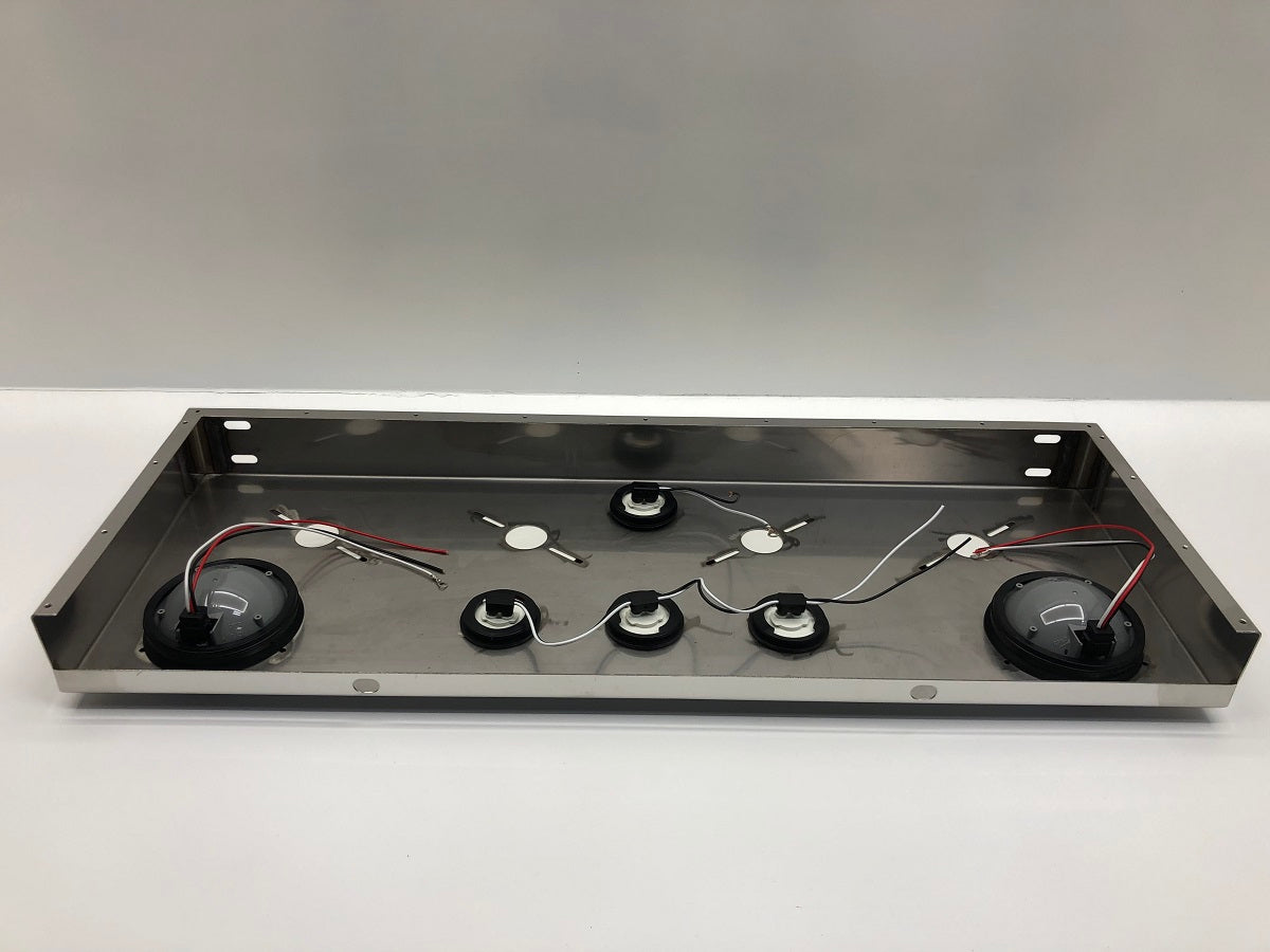 34" Stainless Steel Center Panel. 2-4" Round 7 LED Turn 4-2" Round 9 LED Marker