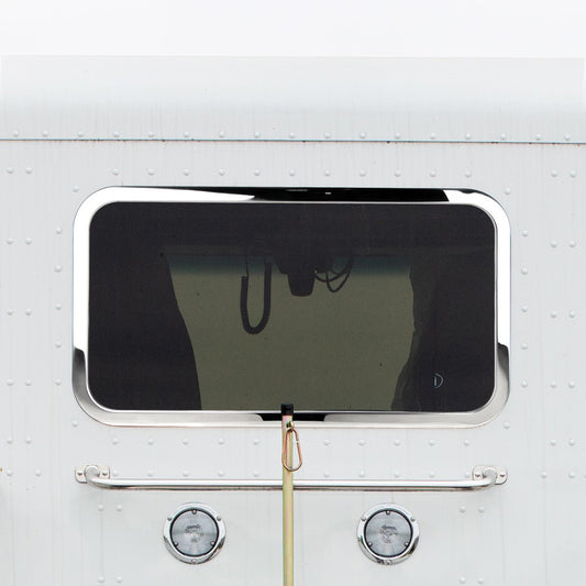 Stainless Steel Sleeper Rear Window Trim for Peterbilt 377, 378, 379, 388, 389