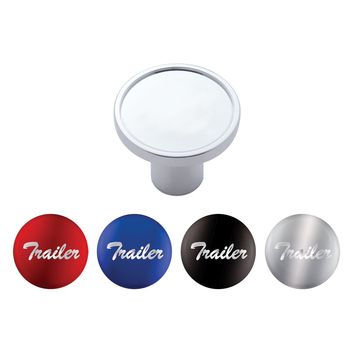 Deluxe Chrome Aluminum Screw On Air Valve Knob Trailer Kit / Peterbilt Fits Kenworth