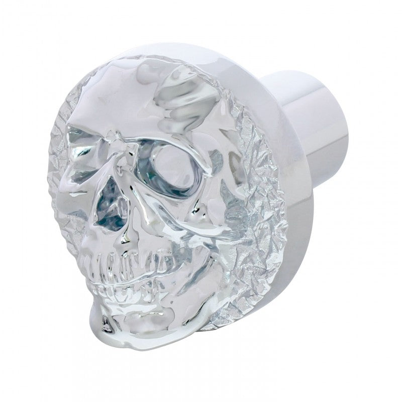 Chrome Aluminum Skull Screw On Air Valve Knob / Peterbilt Fits Kenworth Freightliner