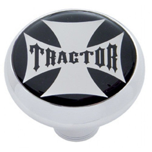 Chrome Aluminum Screw On Air Valve Knob Tractor Black Cross / Peterbilt Fits Kenworth