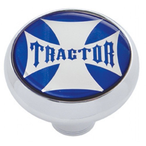 Chrome Aluminum Screw On Air Valve Knob Tractor Blue Cross / Peterbilt Fits Kenworth