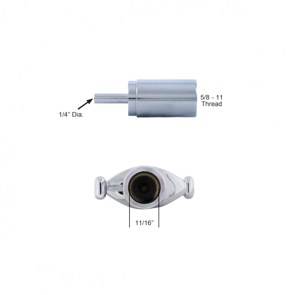 Chrome Aluminum Skull Screw On Air Valve Knob / Peterbilt Fits Kenworth Freightliner