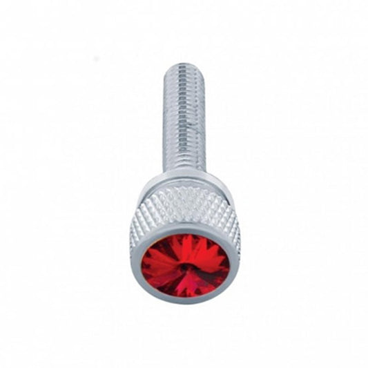 (12 Pack) 1-3/16" Long M6-1.0 Dash Screw With Red Crystal  Fits Kenworth