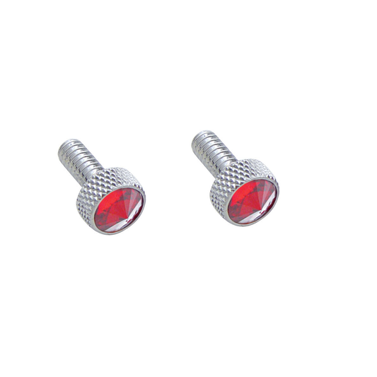2 Pack Dash Panel Screws for 1987-2000 Peterbilt Red Jewel Chrome 3/4" Tall