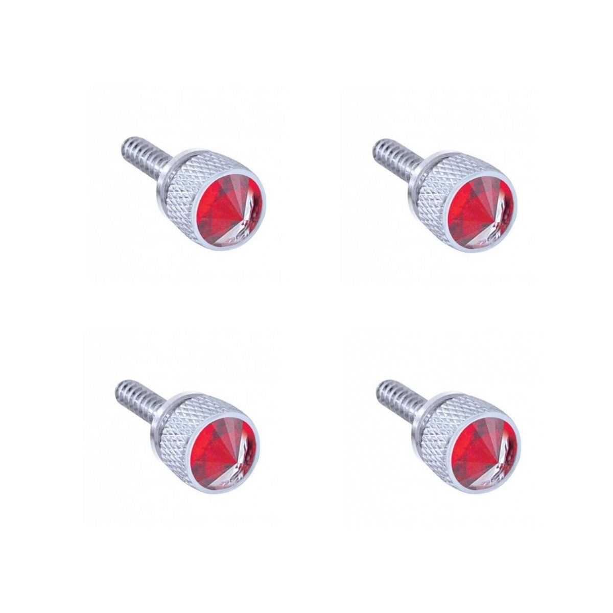(4) Dash Screw's with Red Crystal For 2008-2017 Freightliner Cascadia