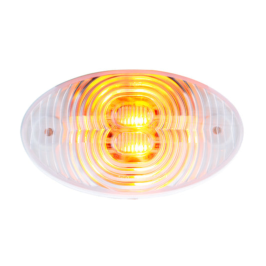 4 LED Fender Turn Signal Light for Freightliner M2 Amber LED with Clear Lens