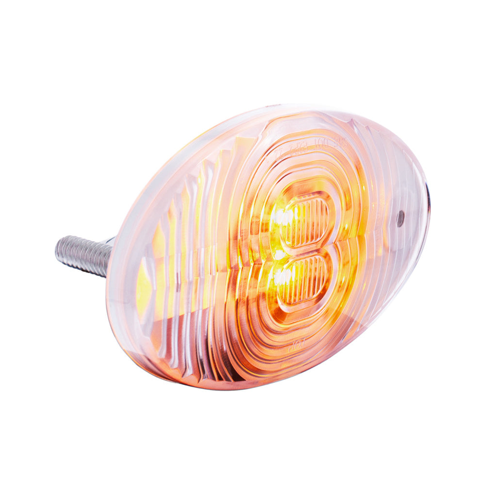 4 LED Fender Turn Signal Light for Freightliner M2 Amber LED with Clear Lens