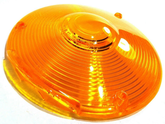 Replacement Lens 4" Round Amber Plastic 3 Screws Peterbilt Fits Kenworth Freightliner