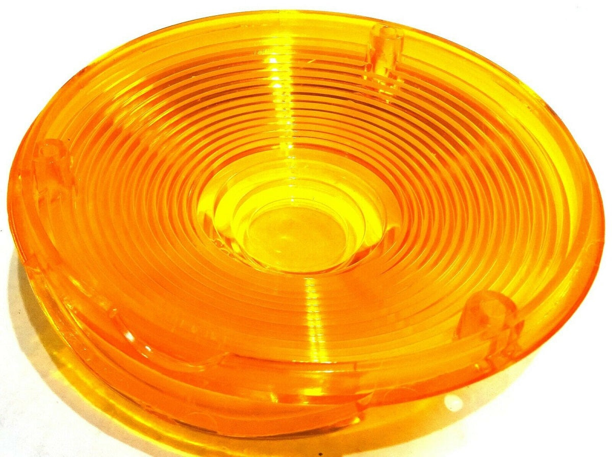 Replacement Lens 4" Round Amber Plastic 3 Screws Peterbilt Fits Kenworth Freightliner