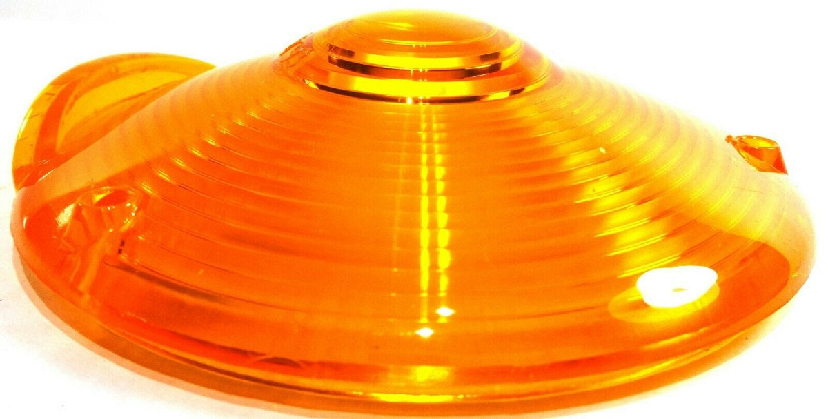 Replacement Lens 4" Round Amber Plastic 3 Screws Peterbilt Fits Kenworth Freightliner