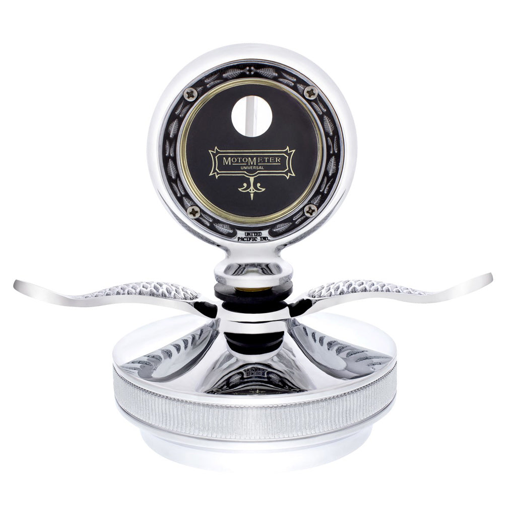 Large Chrome Aluminum Boyce Motometer with Base and Chrome Wings