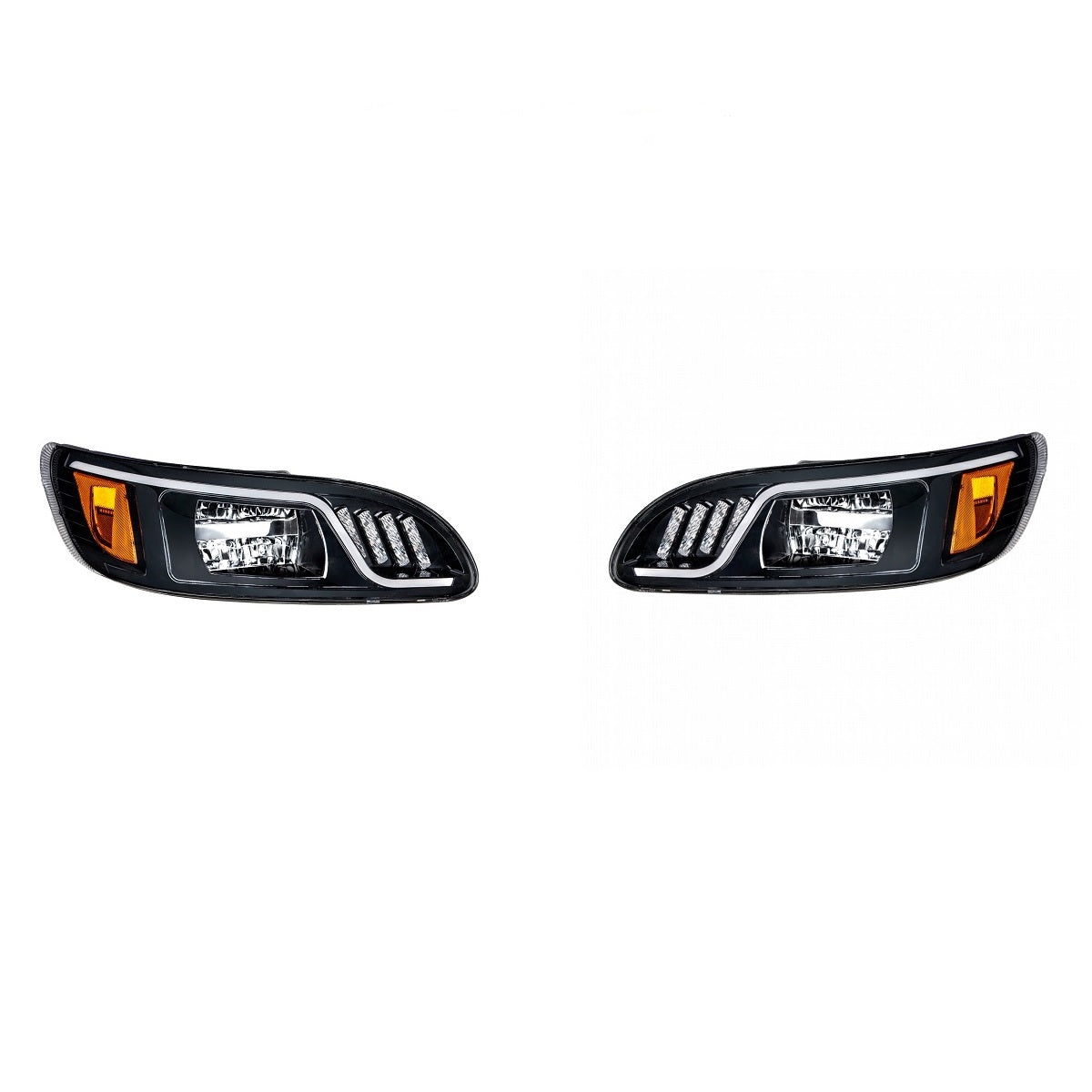 Peterbilt Full LED Headlight 386 387 w/dual LED Postition Daytime Running LIghts