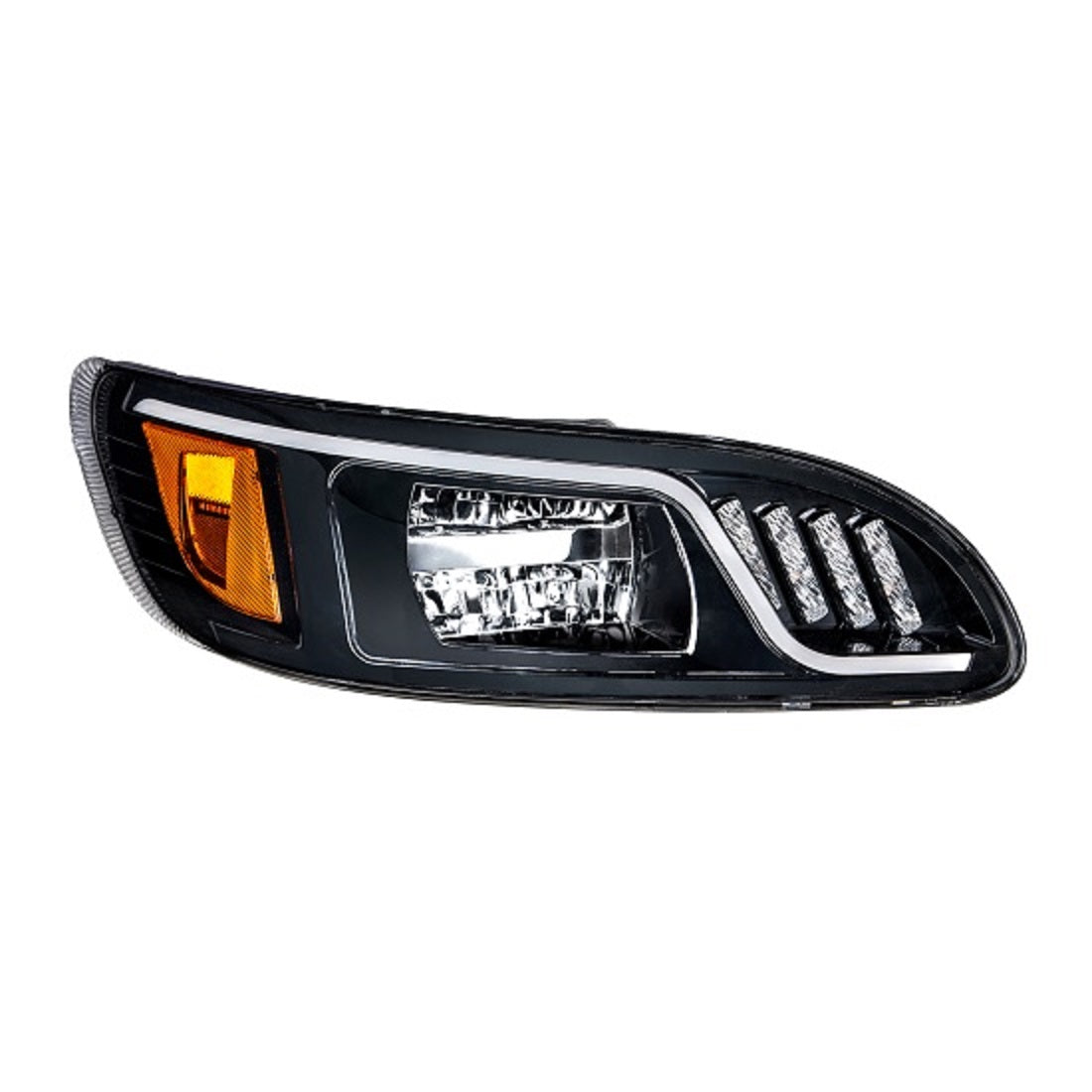 Peterbilt Full LED Headlight 386 387 w/dual LED Postition Daytime Running LIghts