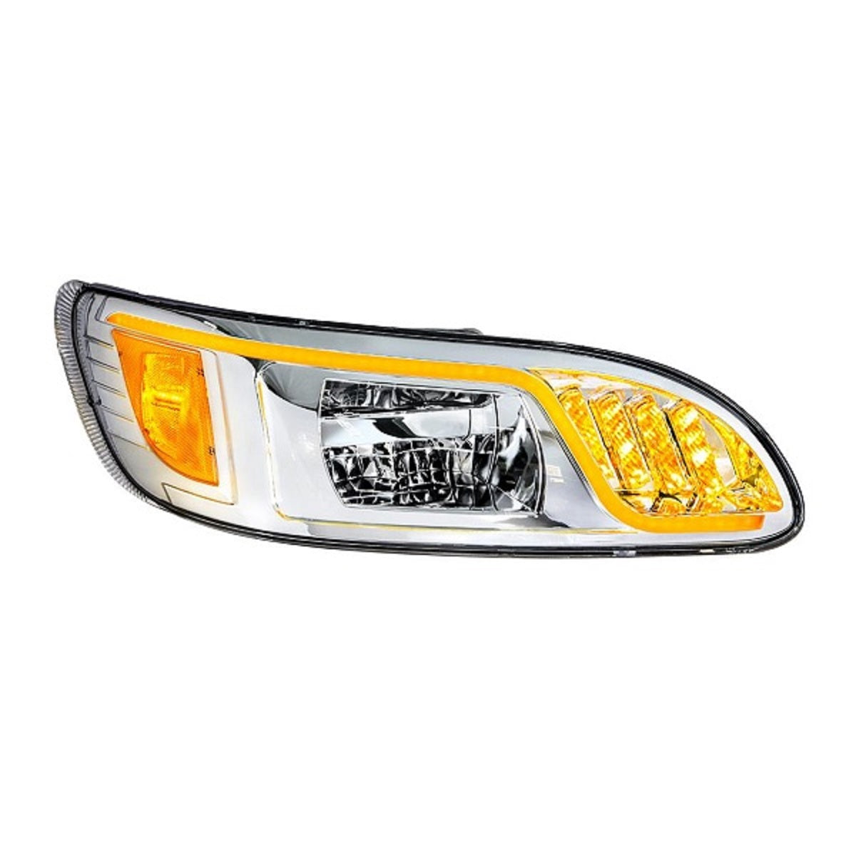 Chrome LED Headlight LED Turn Position DRL Peterbilt 386 05-15 387 1999-10 RH LH