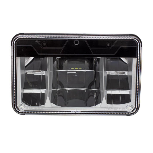 HIGH POWER LED 4" X 6" LOW BEAM HEADLIGHT WITH POLYCARBONATE LENS & HOUSING