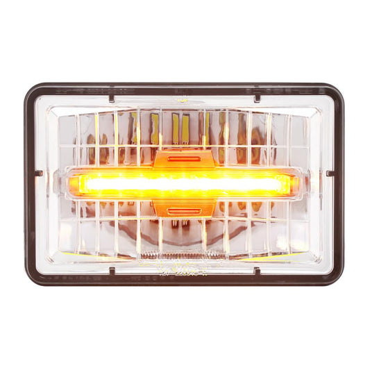 4" X 6" Rectangular LED Headlight With Amber LED Position Light - Low Beam
