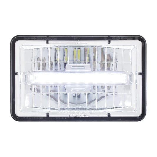 4" X 6" Rectangular LED Headlight With White LED Position Light - High Beam