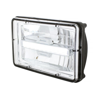 4" X 6" Rectangular LED Headlight With White LED Position Light - High Beam
