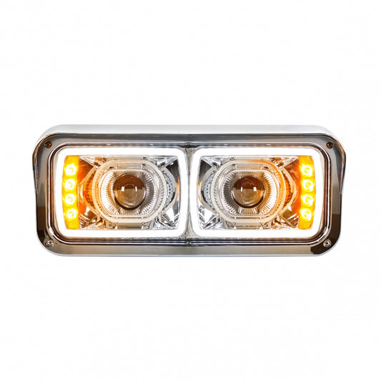 (2) High Power 4"x6" LED Chrome Headlights Western Star Peterbilt Freightliner