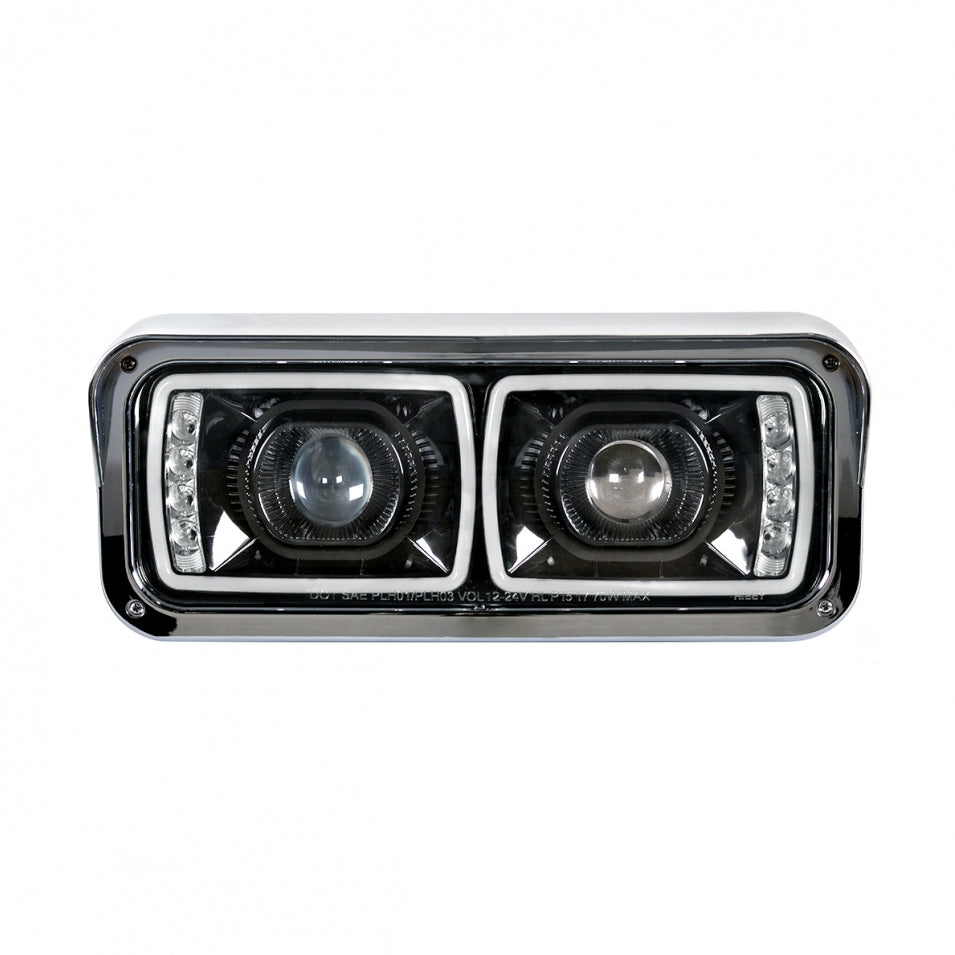 High Power 4"X6" LED "Blackout" Projection Headlight LED Turn Signal - Passenger