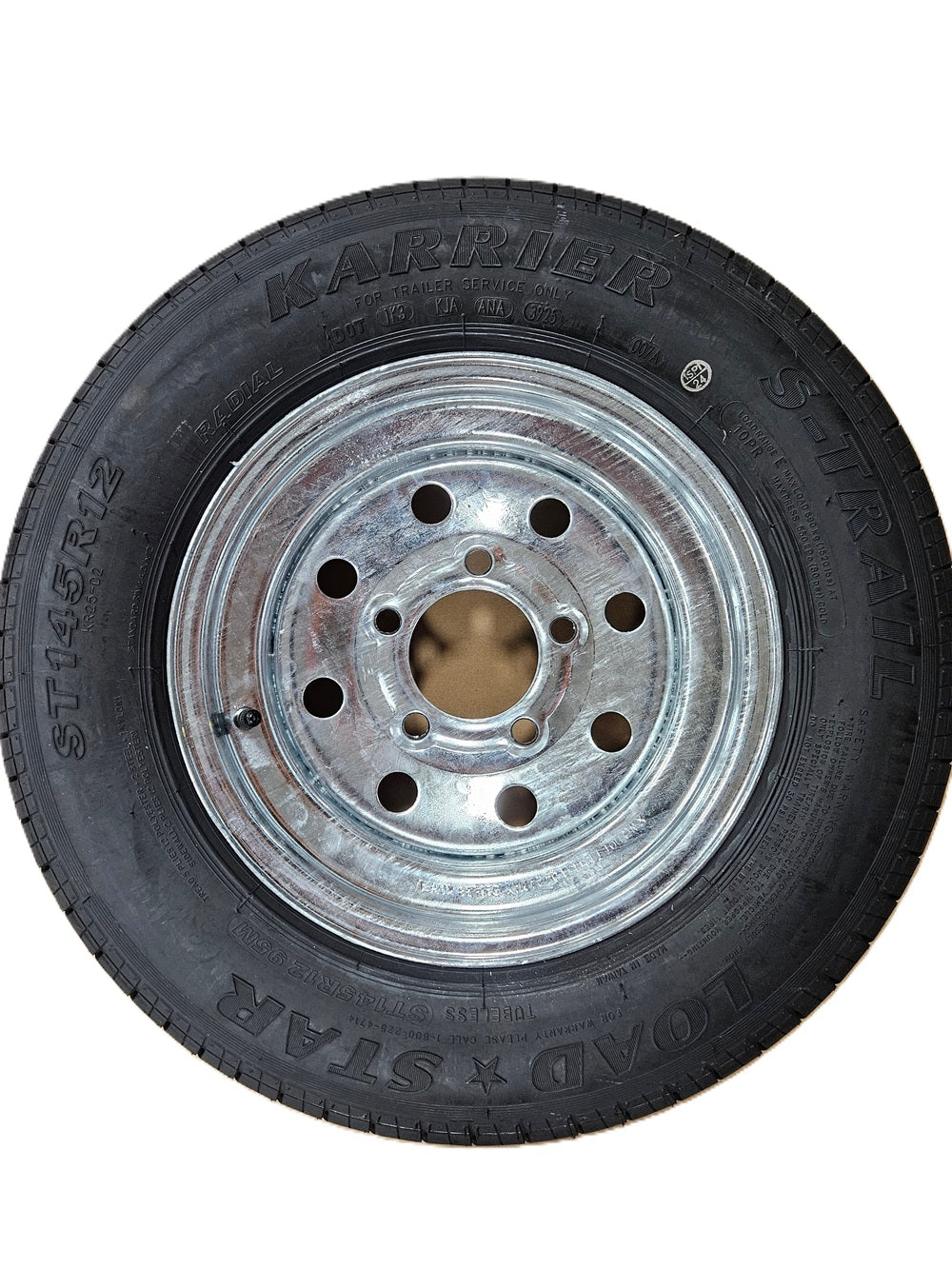 Trailer Boat Camper 12" Galvanized 12x4JA / 5 Hole Wheel /  145R12 Radial Tire