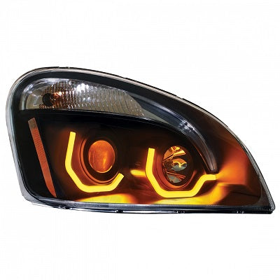 Blackout Freightliner Cascadia Projection Headlight 2008-2017 w/ Dual LED Light
