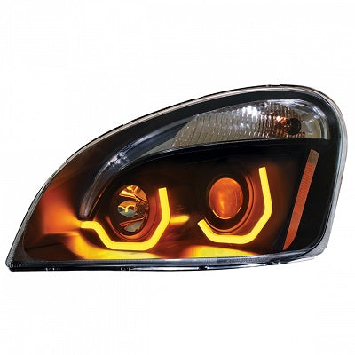 Blackout Freightliner Cascadia Projection Headlight 2008-2017 w/ Dual LED Light